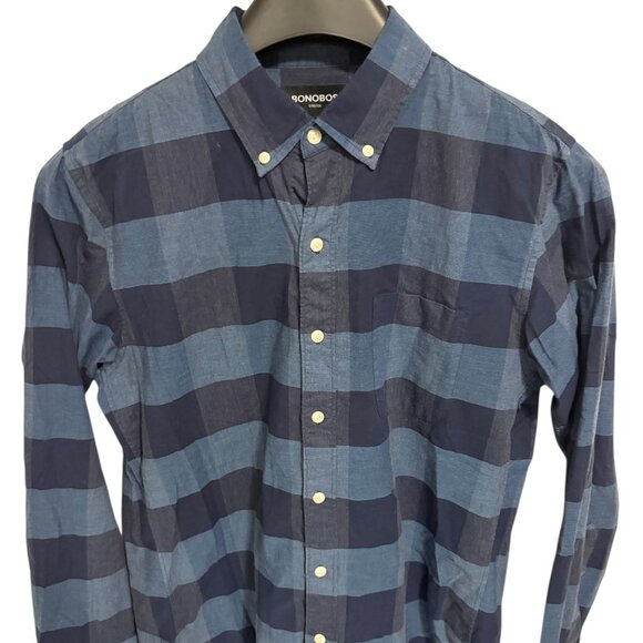 Bonobos Plaid Slim Fit Mens Medium Long Sleeve Button Down Shirt Checkered - Picture 1 of 6